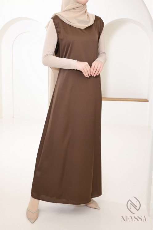 Sous robe sans manches effet satin idéale à porter pour ses kimono