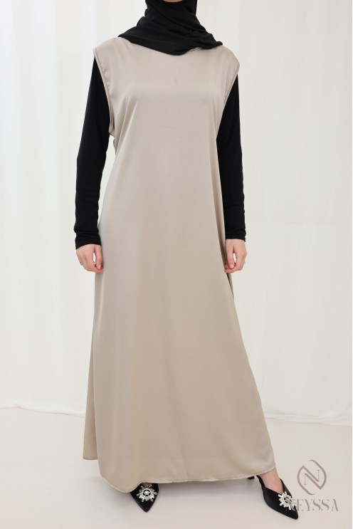 Sous robe sans manches effet satin idéale à porter pour ses kimono
