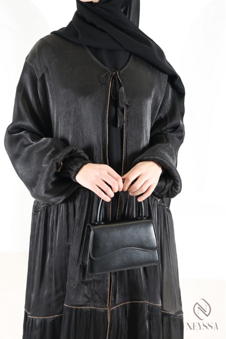 Kimono-Abaya Dubai für Damen, 3-teilig mit Hijab aus Organza