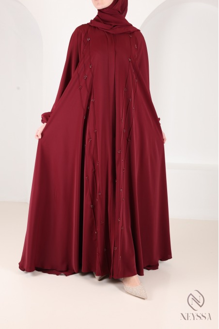 Abaya Kimono Dubai taupefarben mit modernem Umbrella-Schnitt