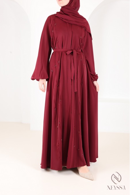 Abaya Kimono Dubai taupefarben mit modernem Umbrella-Schnitt