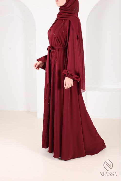 Abaya Kimono Dubai taupefarben mit modernem Umbrella-Schnitt