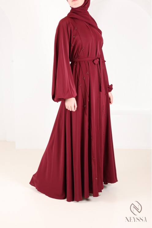 Abaya Kimono Dubai taupefarben mit modernem Umbrella-Schnitt