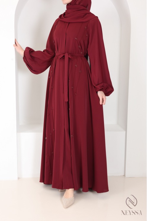 Abaya Kimono Dubai taupefarben mit modernem Umbrella-Schnitt