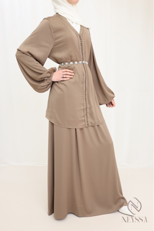 Ensemble tunique avec sfifa et jupe longue, idée look Aïd