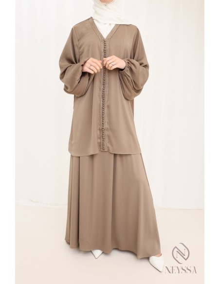 Ensemble tunique avec sfifa et jupe longue, idée look Aïd