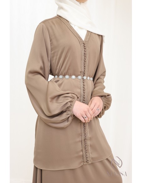 Tunic set with sfifa and long skirt, Eid look idea.