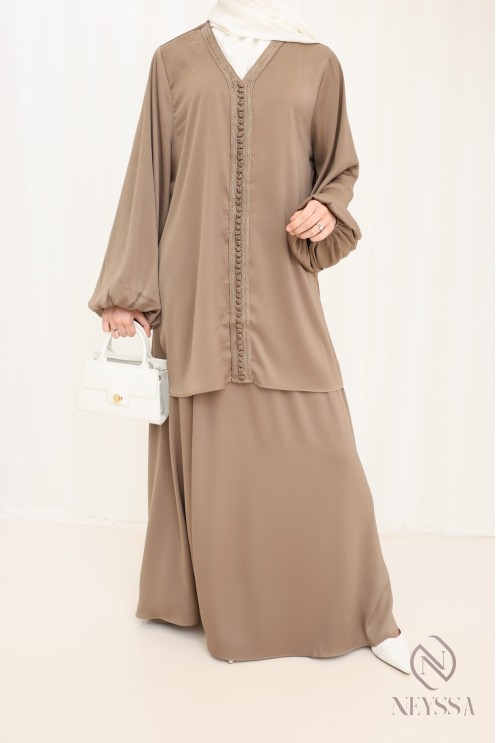 Tunika-Ensemble mit Sfifa und langem Rock, Idee für den Eid-Look.