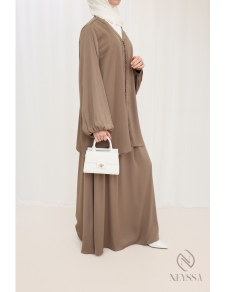 Ensemble tunique avec sfifa et jupe longue, idée look Aïd