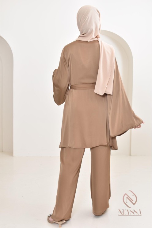 Ensemble tunique caftan avec son palazzo ample, idée tenue Aïd 2024