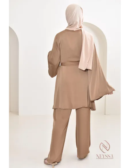 Kaftan-Tunika-Set mit weitem Palazzo, Idee Outfit Eid 2024