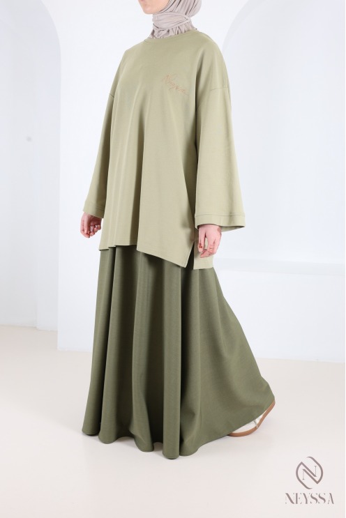 Long flared skirt for women, tailored fabric, high quality