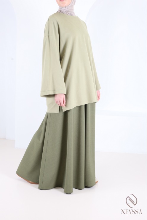 Long flared skirt for women, tailored fabric, high quality