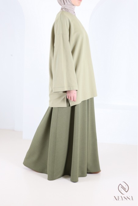 Long flared skirt for women, tailored fabric, high quality