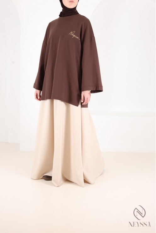 Long flared skirt for women, tailored fabric, high quality