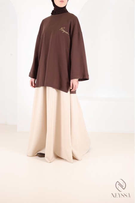 Long flared skirt for women, tailored fabric, high quality