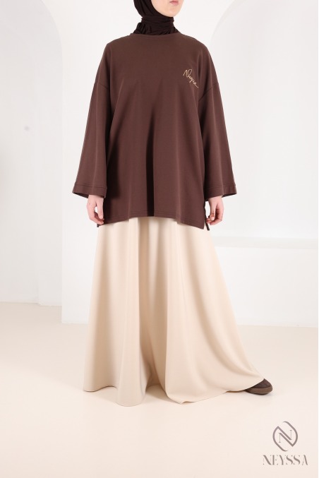 Long flared skirt for women, tailored fabric, high quality