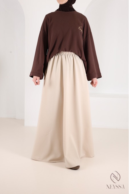 Long flared skirt for women, tailored fabric, high quality