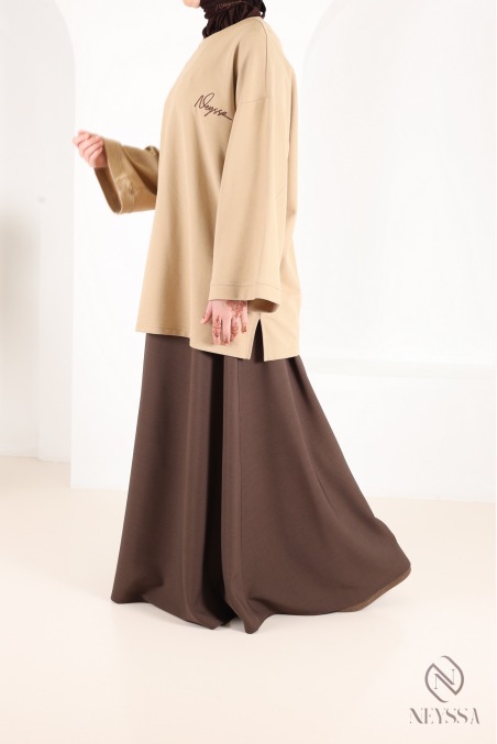 Long flared skirt for women, tailored fabric, high quality