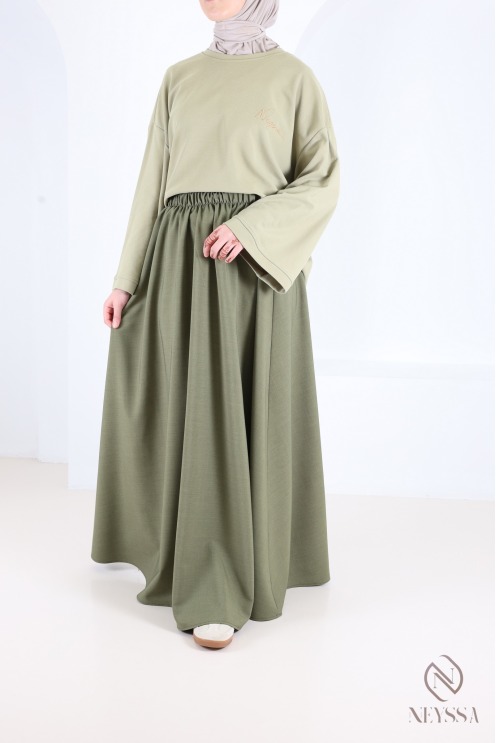 Long flared skirt for women, tailored fabric, high quality