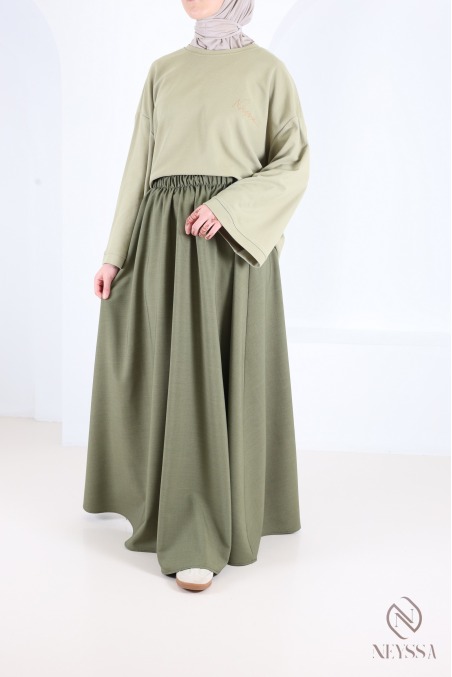 Long flared skirt for women, tailored fabric, high quality