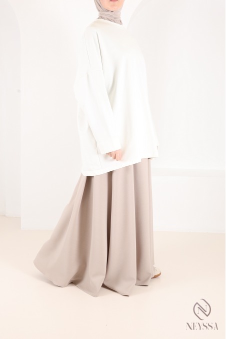 Jupe longue évasée pour femme tissu tailleur, haute qualité