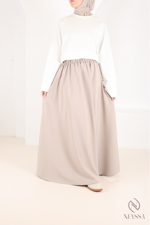 Jupe longue évasée pour femme tissu tailleur, haute qualité