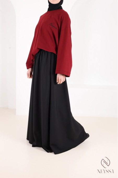 Long flared skirt for women, tailored fabric, high quality