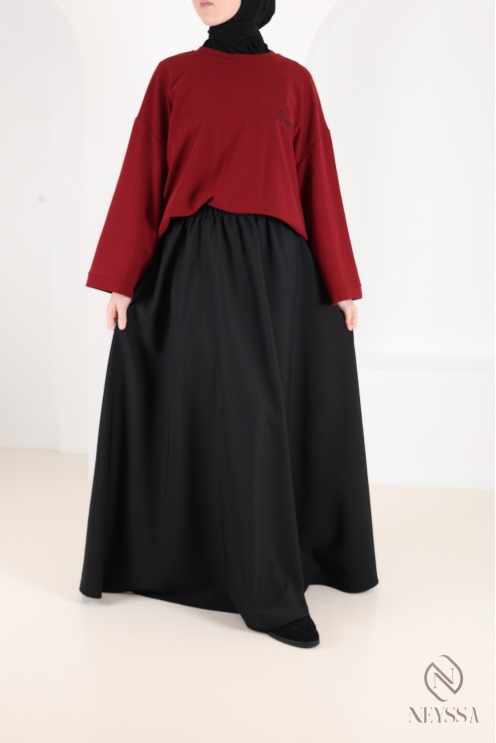 Long flared skirt for women, tailored fabric, high quality