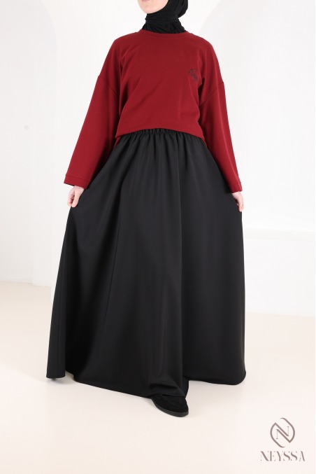 Long flared skirt for women, tailored fabric, high quality