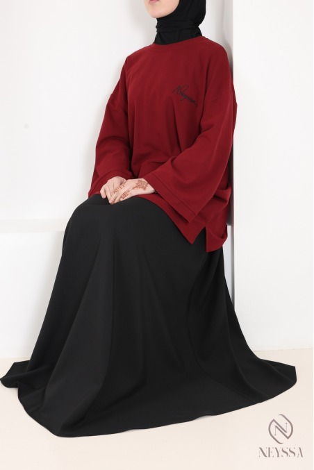 Jupe longue évasée pour femme tissu tailleur, haute qualité