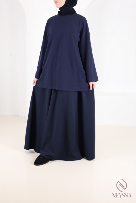 Long flared skirt for women, tailored fabric, high quality