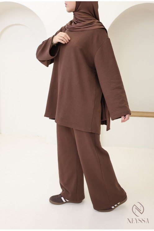 2-teiliges Set aus Hose und Langarm-T-Shirt für Hijabi-Frauen