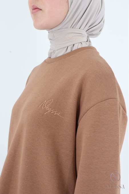 Ensemble 2 pièces pantalon + t-shirt manches longues femme hijabi