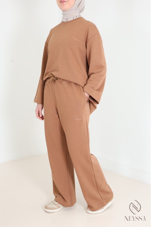 2-teiliges Set aus Hose und Langarm-T-Shirt für Hijabi-Frauen