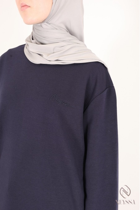 Cotton loose-fitting pants set with oversized long-sleeved T-shirt