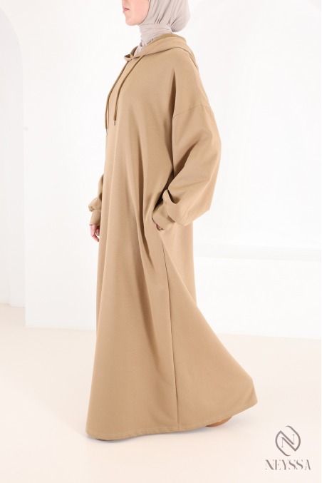 Loose-fitting long hoodie dress, perfect for women's sports
