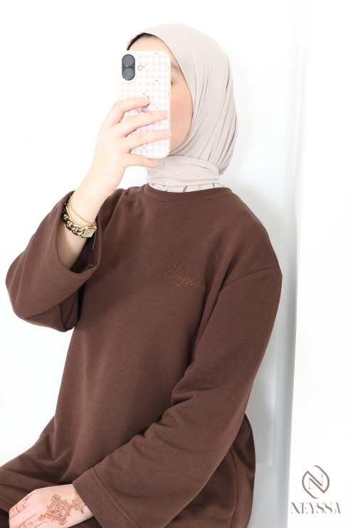 2-teiliges Set aus Hose und Langarm-T-Shirt für Hijabi-Frauen