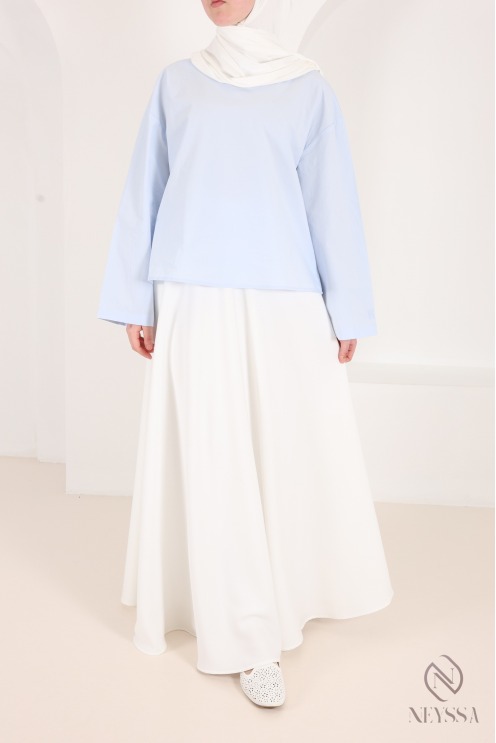 high waist flare skirt modest fashion islamic muslim wide skirt