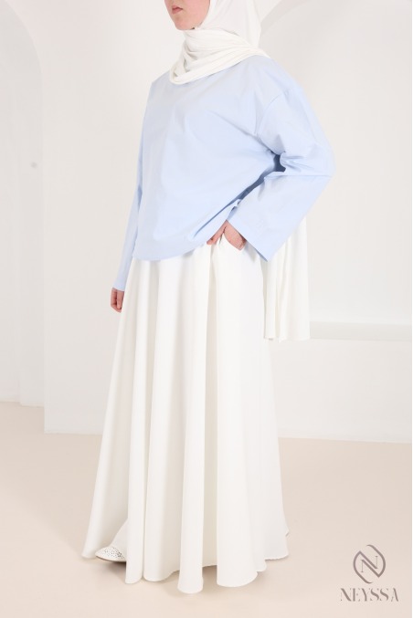 high waist flare skirt modest fashion islamic muslim wide skirt