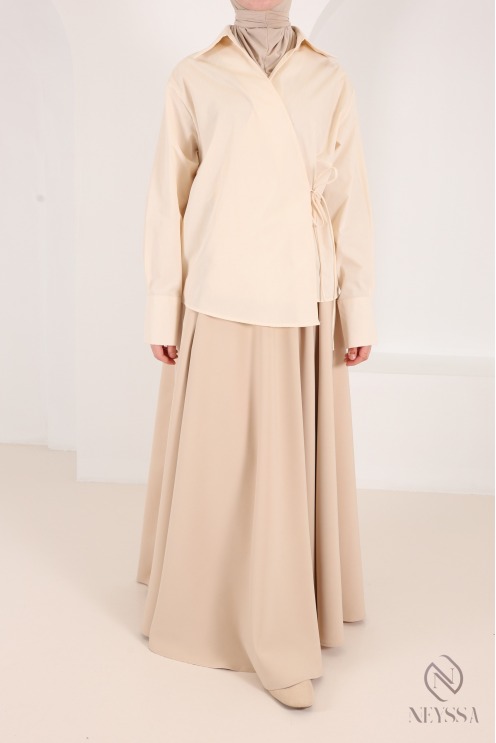 ausgestellter Rock mit hoher Taille bescheidene Mode islamischer muslimischer breiter Rock