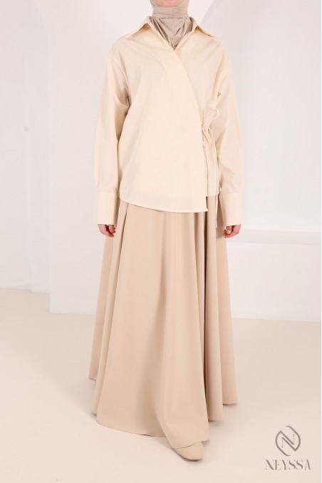 ausgestellter Rock mit hoher Taille bescheidene Mode islamischer muslimischer breiter Rock