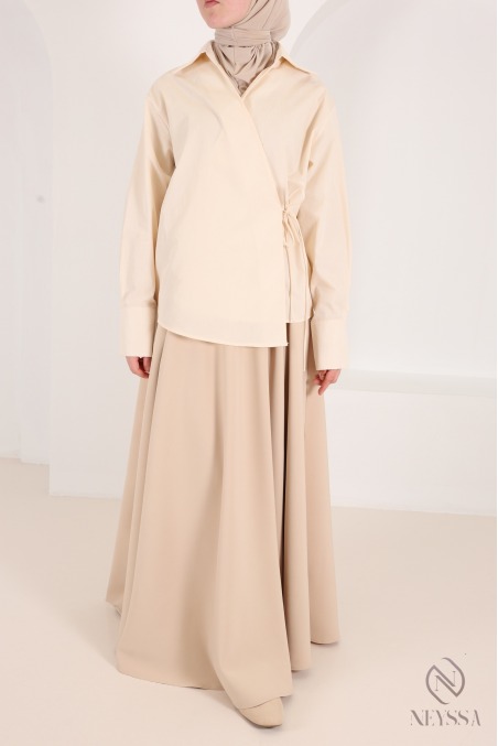 high waist flare skirt modest fashion islamic muslim wide skirt