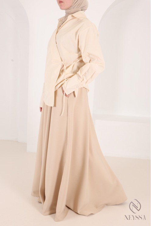 ausgestellter Rock mit hoher Taille bescheidene Mode islamischer muslimischer breiter Rock