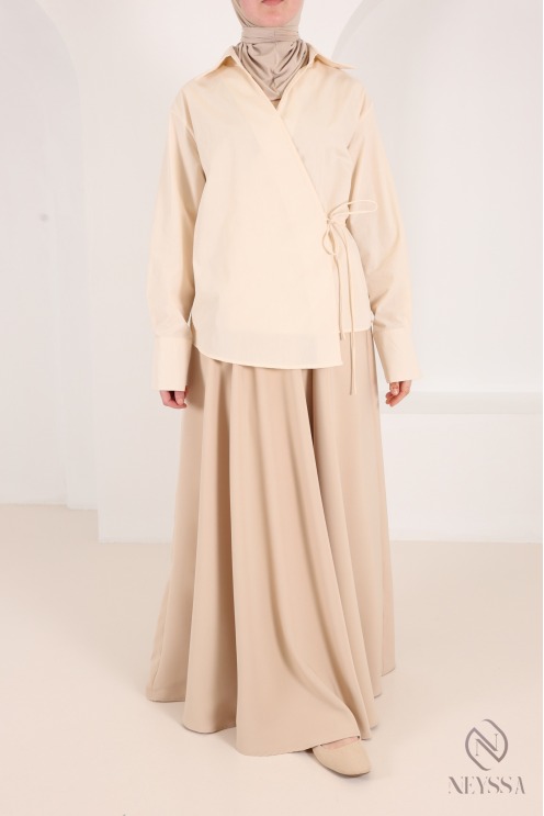 high waist flare skirt modest fashion islamic muslim wide skirt