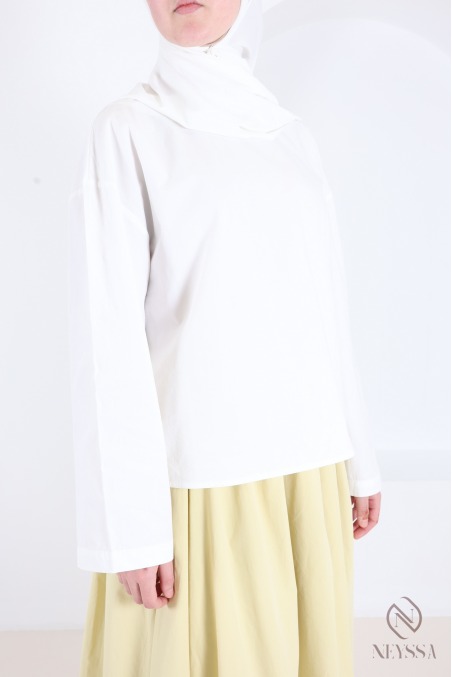 Blouse ample 100% coton coupe ample manches longues femme