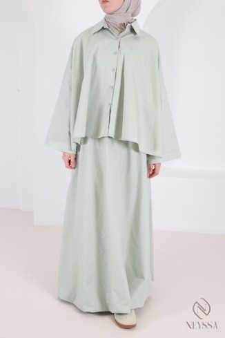 Oversized button-down cotton shirt for trendy hijabi women 2