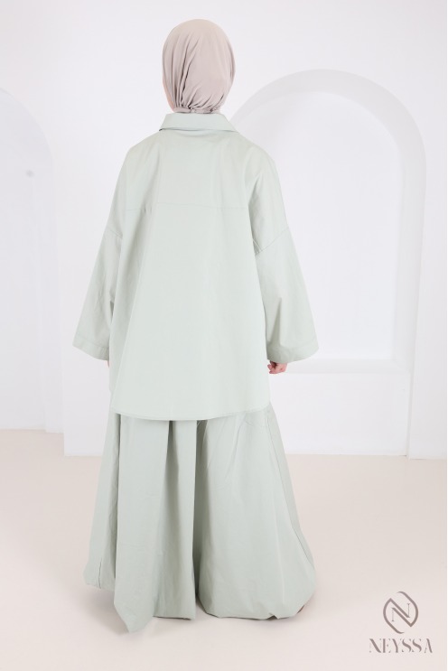 Chemise en coton à boutons oversize pour femme hijabi tendance