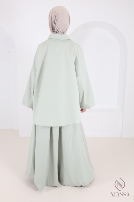 Modisches Oversize-Baumwollhemd mit Knöpfen für Hijabi-Frauen