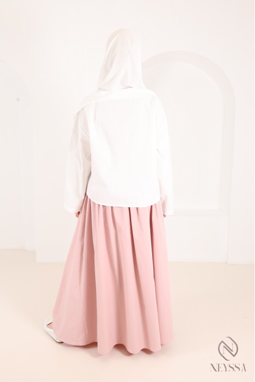 Women's loose-fitting 100% cotton long-sleeve blouse